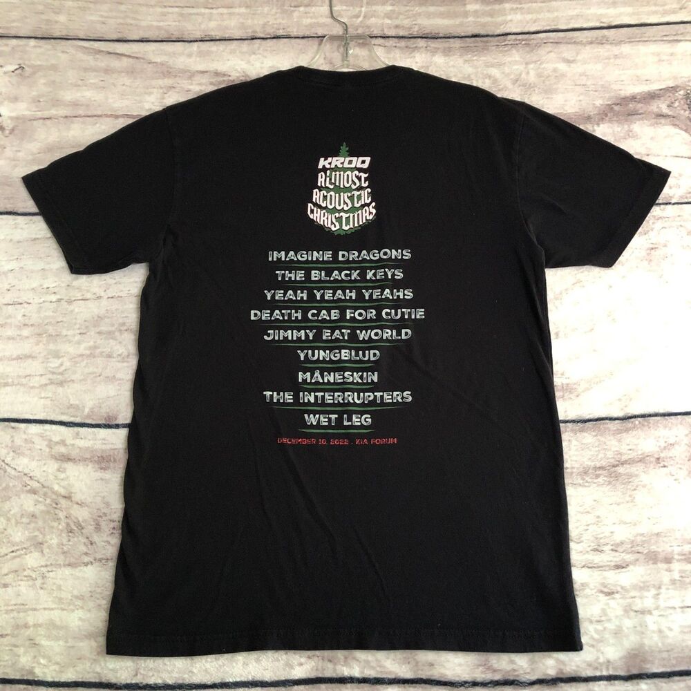 Kroq T Shirt Mens M Black Almost Acoustic Christmas Kia Forum 2022 Radio Concert